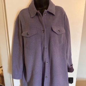 Kit & Ace Hygge Fleece Long Shirt Jacket Size L Purple